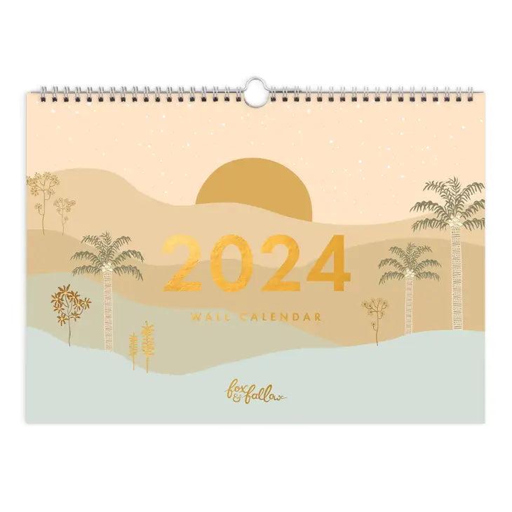 Fox & Fallow - 2024 Desert Palms Wall Calendar