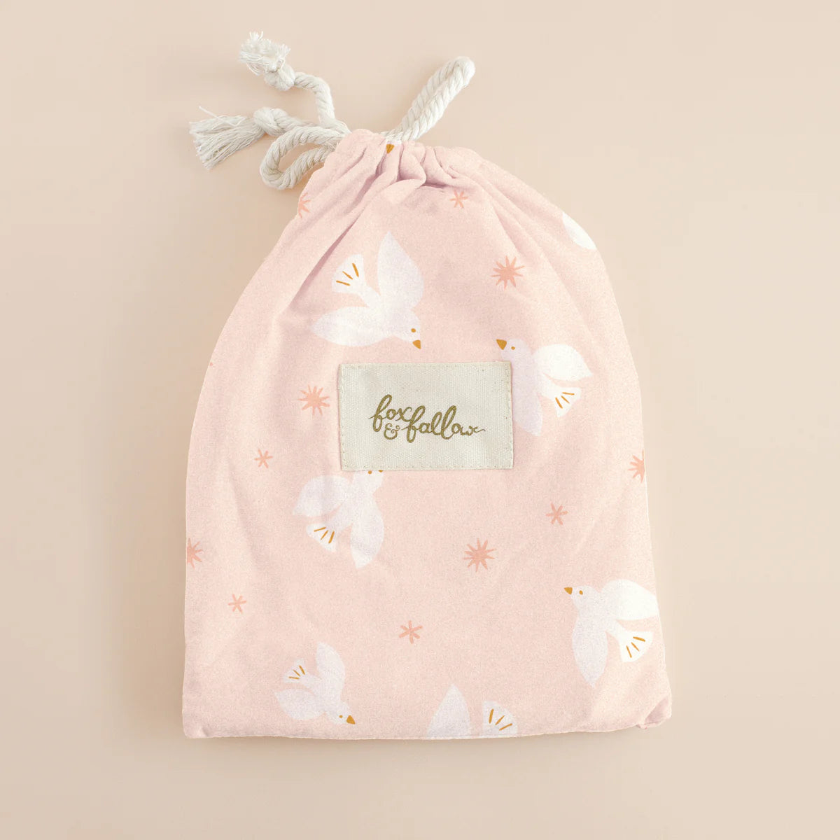 Pink Doves Organic Fitted Cot Sheet