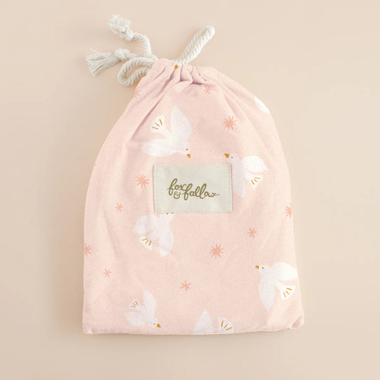 Pink Doves Organic Fitted Cot Sheet