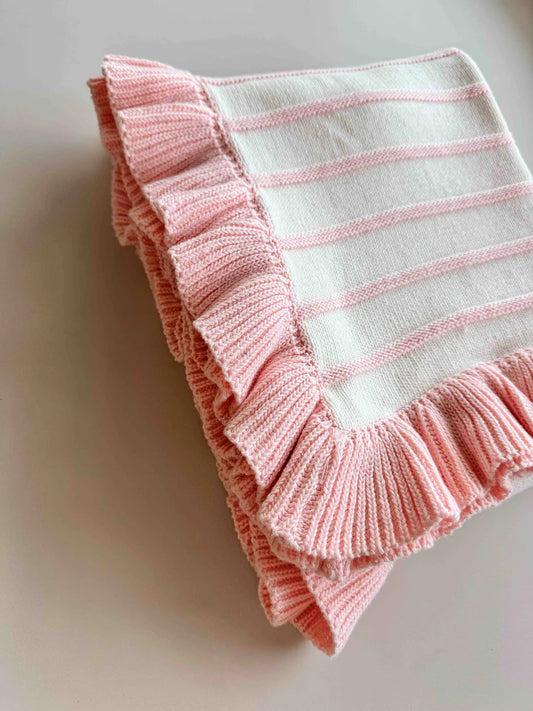 Raised Stripe Frill Blanket | Sweetpea