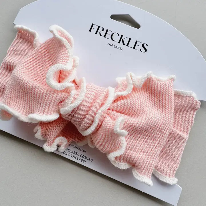 Knit Frill Baby Headband | Sweetpea/Snow
