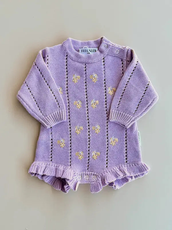 Bloom Pointelle Ls Romper | Aster