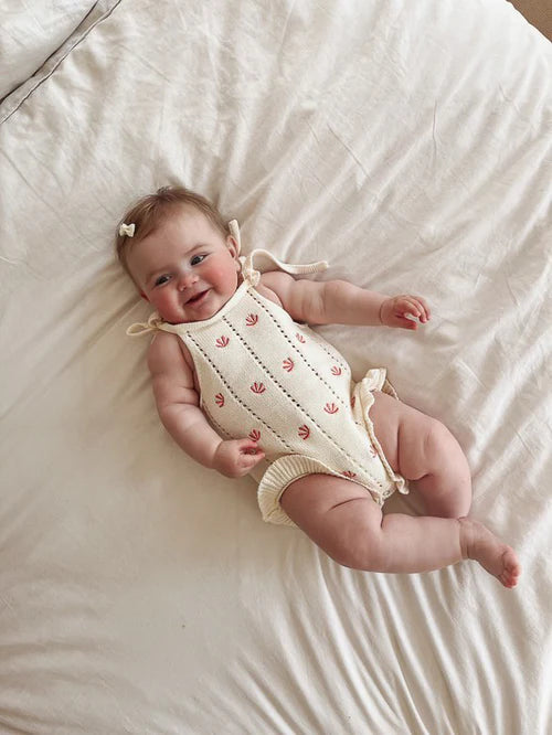 Freckly Ollie Shelly Frill Cotton Romper