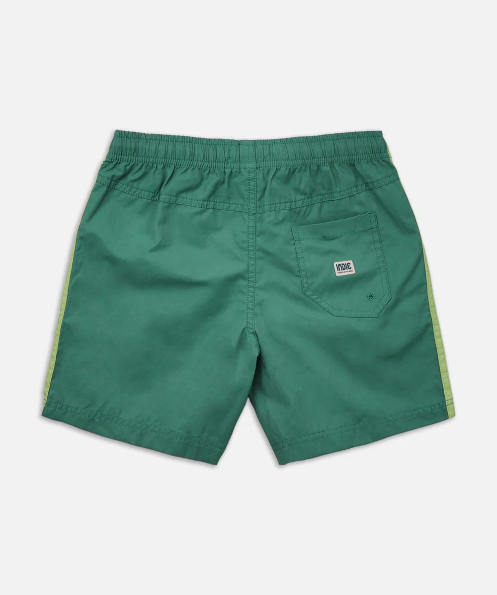 Indie Kids - The All Day Stripe Swim Trunk - Green