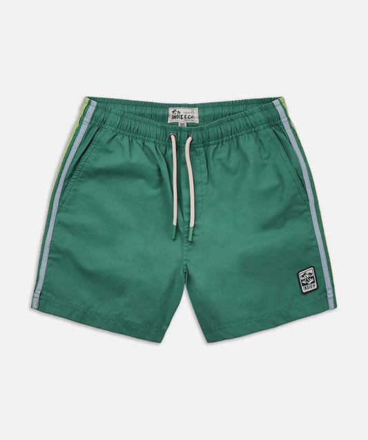 Indie Kids - The All Day Stripe Swim Trunk - Green