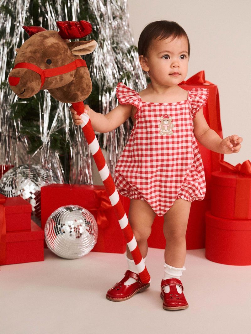 GINGERBREAD HUXETTE BUBBLE ROMPER