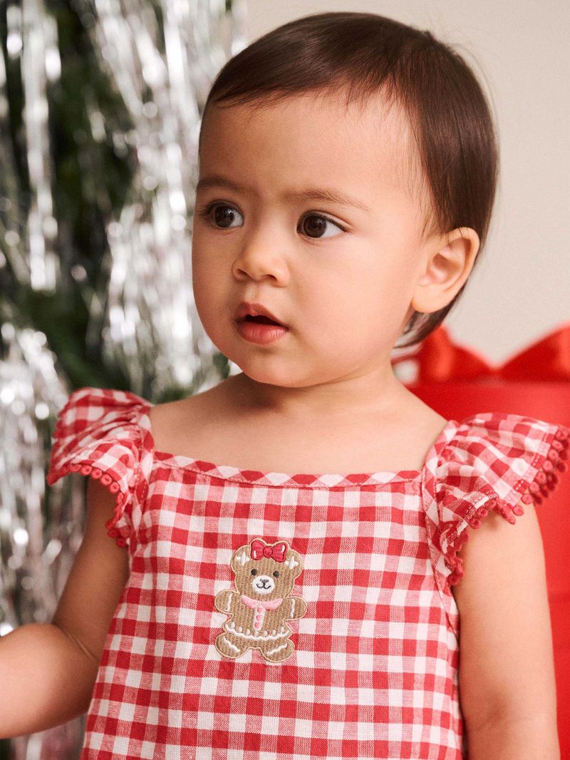 GINGERBREAD HUXETTE BUBBLE ROMPER