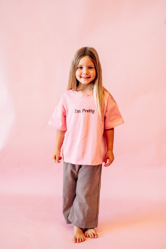 I'm Pretty Tee - Pink & Brown