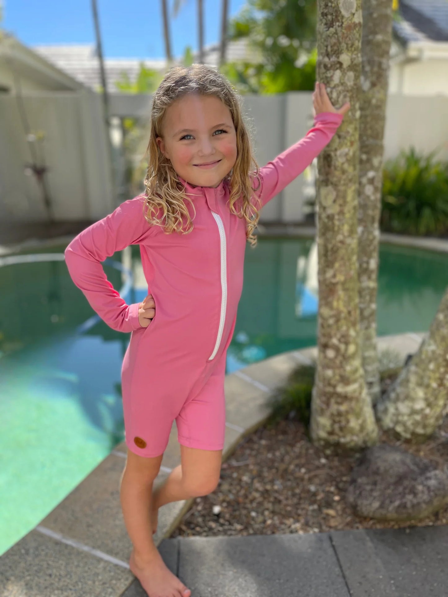 Kicky Swim - One Piece Rashgaurd Suit Malibu Pink