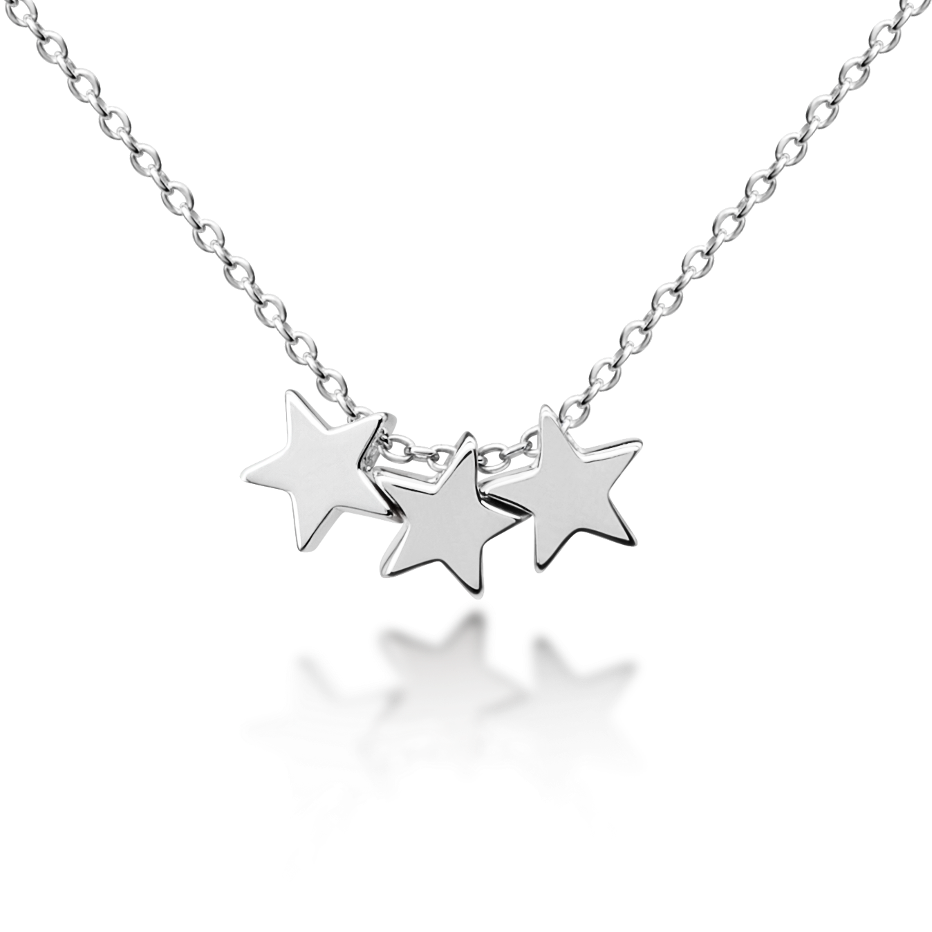 My Little Silver - Three Floating Stars Children's Necklace - Silver