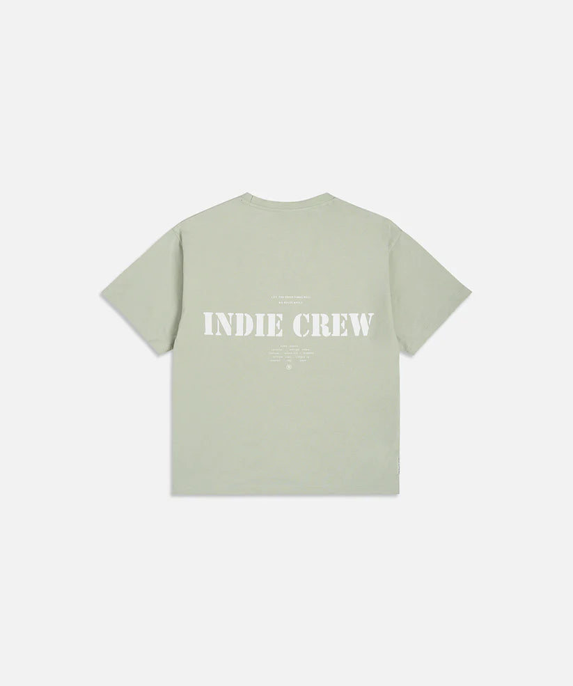 Indie Kids - The X Oversize Crew Tee - Light Army