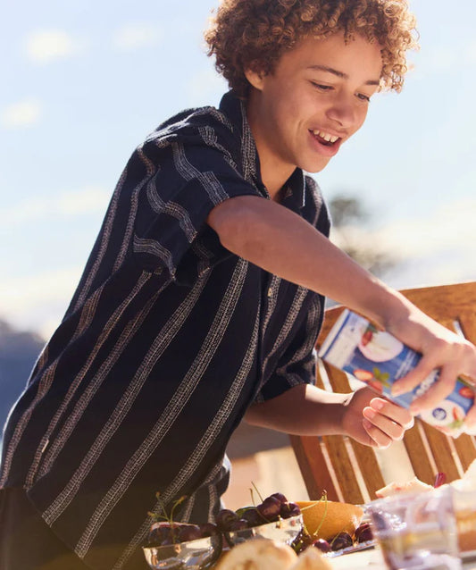 The Cefalu s/s shirt - Navy/White - Indie Kids