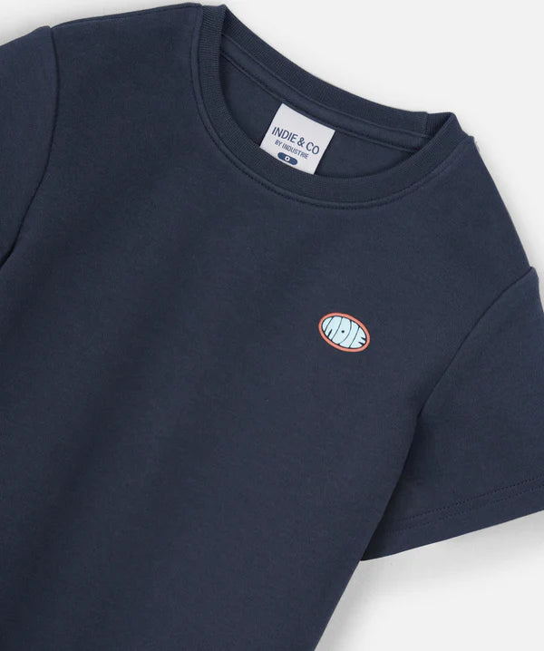 Indie Kids - The Stacked Tee - Slate/Mint