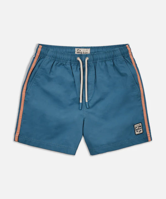 Indie Kids - The All Day Stripe Swim Trunk - Cobalt