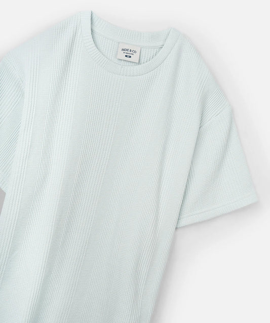 The Veneto Waffle Tee - Sky Blue
