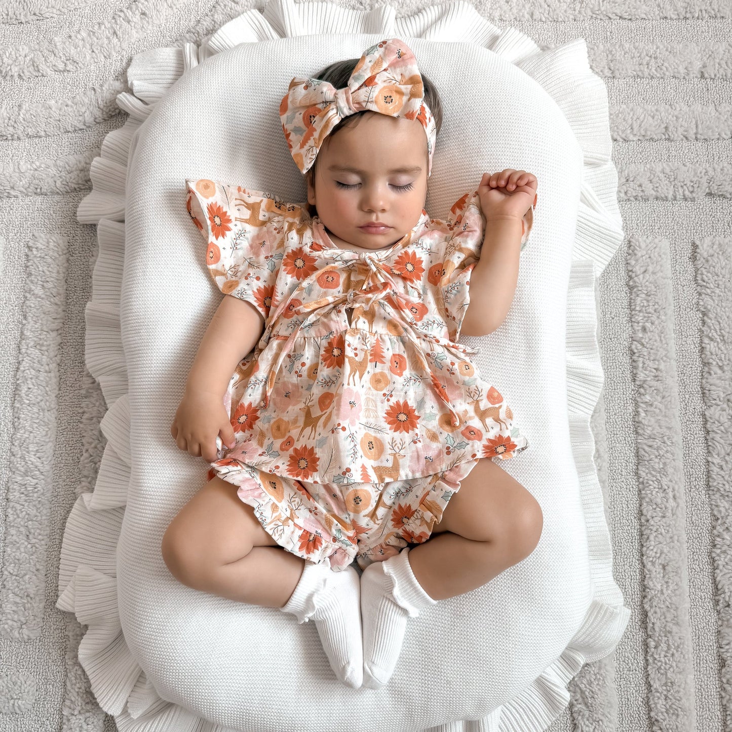 Festive Floral Flutter Sleeve Set