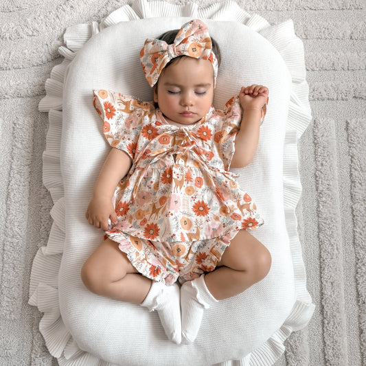 Festive Floral Flutter Sleeve Set