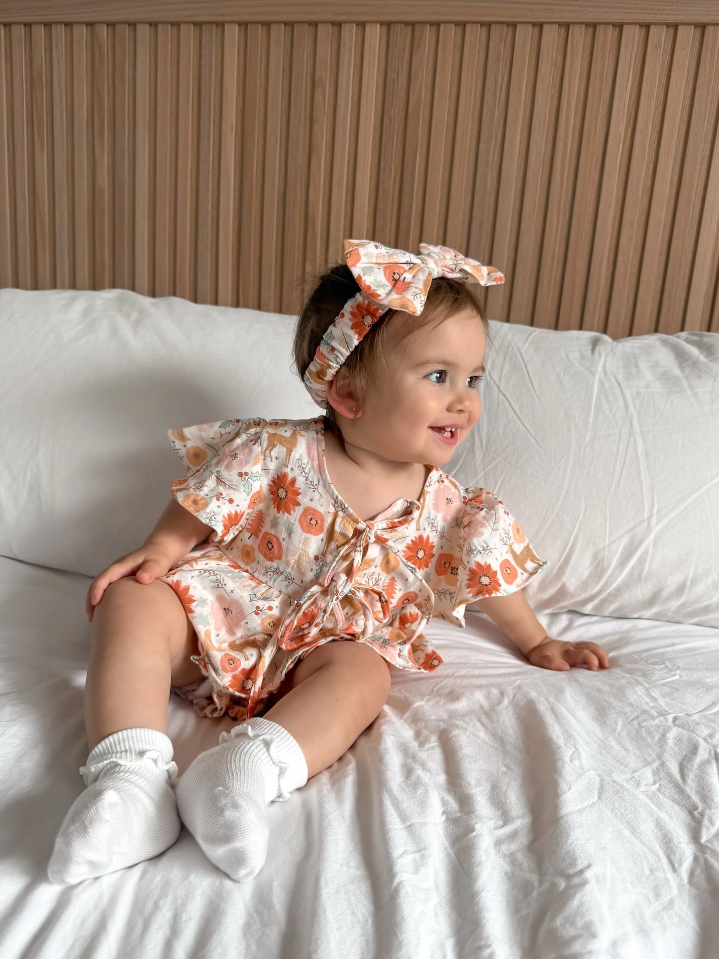 Festive Floral Flutter Sleeve Set