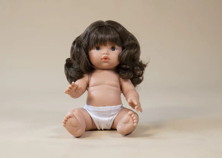 Llorens Mini Colette Aria Girl Doll 34cm with Long Brown Hair blue eyes | Spanish Doll