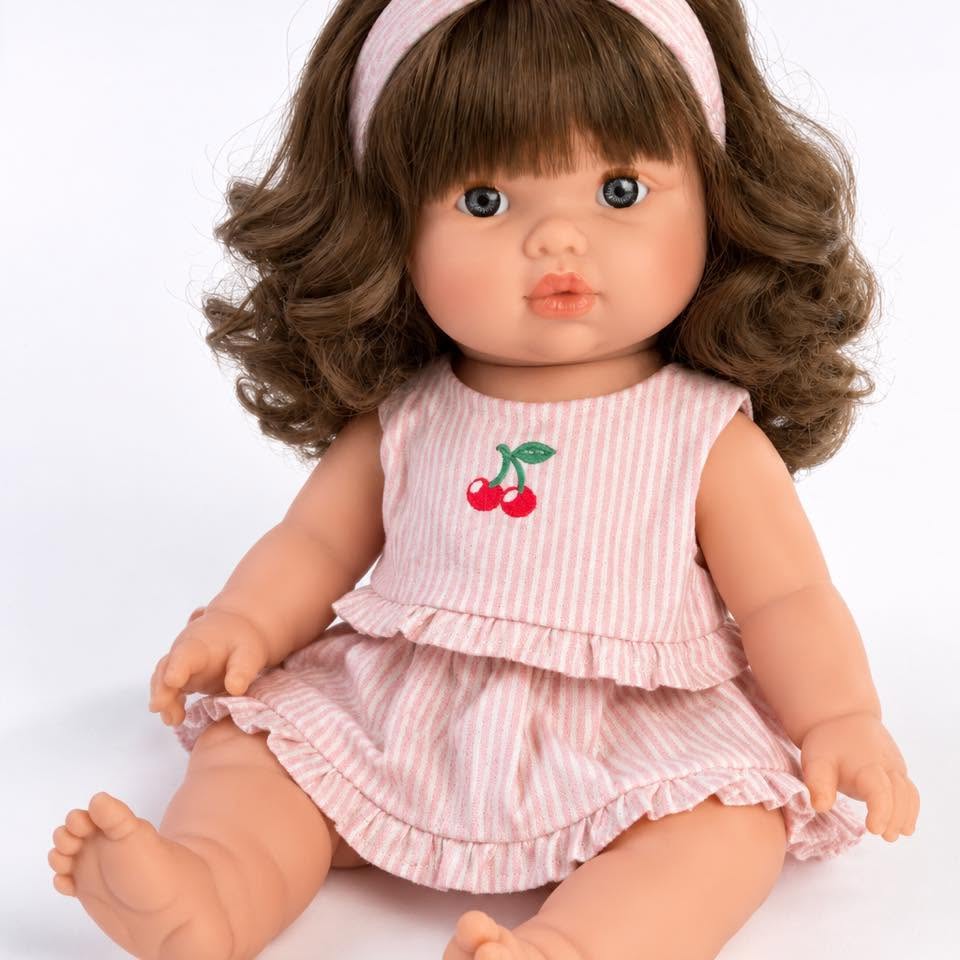 Llorens Mini Colette Aria Girl Doll 34cm with Long Brown Hair blue eyes | Spanish Doll