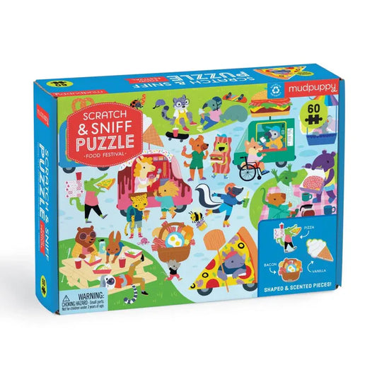 Mudpuppy Scratch Sniff 60pc Puzzle - Food Festival