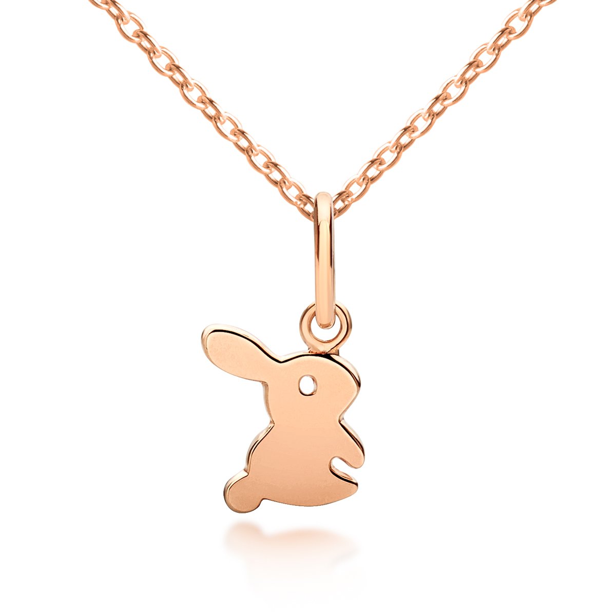 My Little Silver - Fluffy Bunny Children's Rabbit Pendant & Necklace - Rose Gold