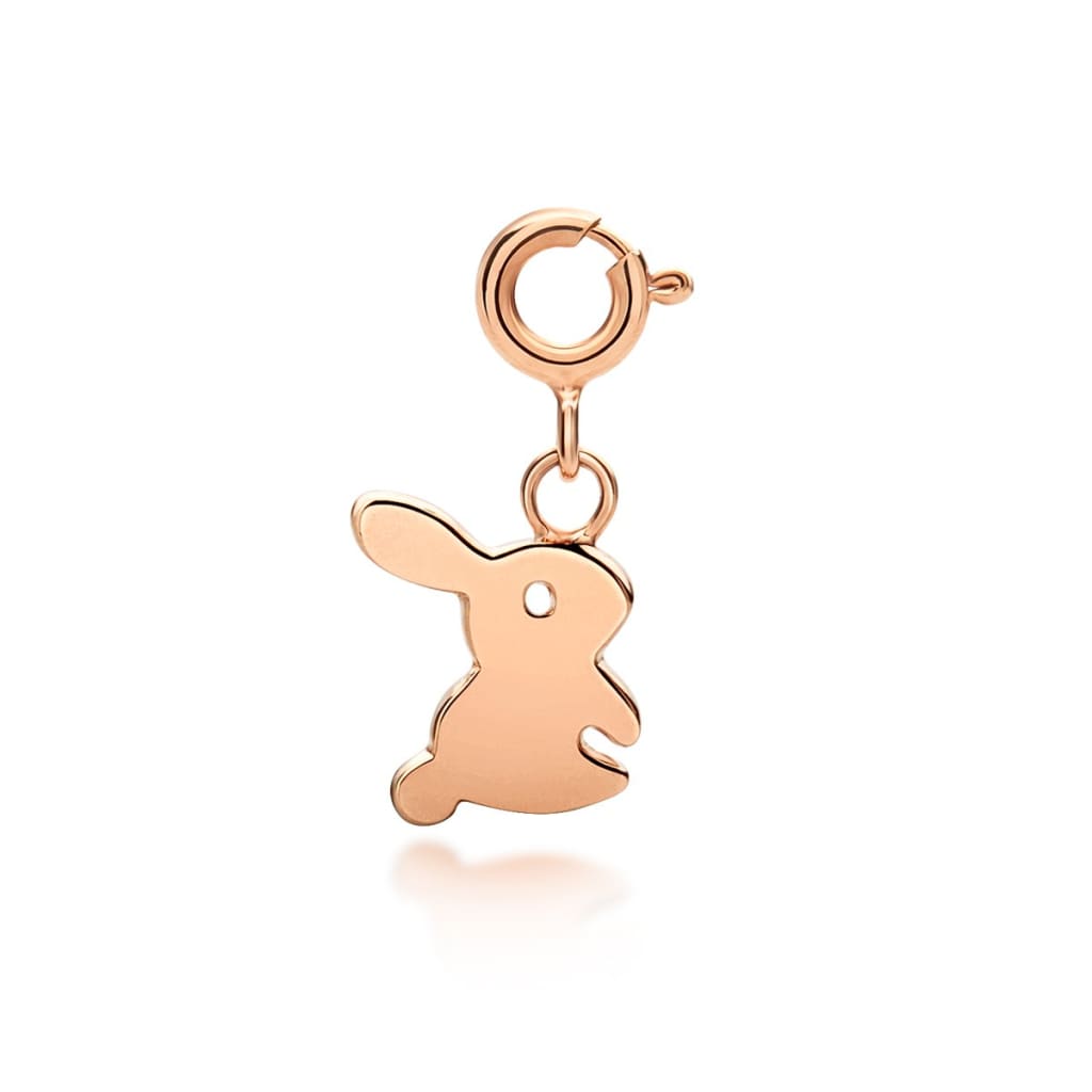 My Little Silver - Fluffy Bunny Rabbit Charm - Rose Gold