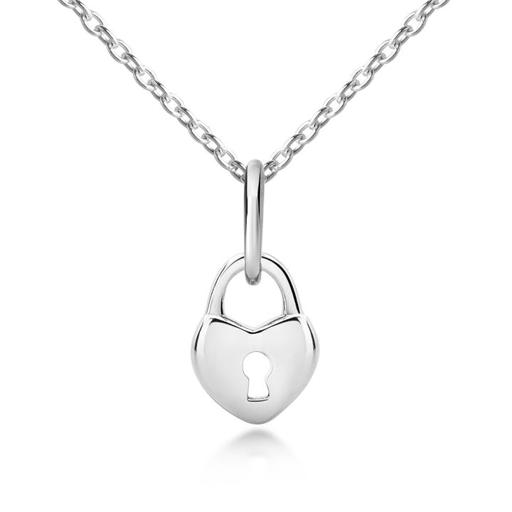 My Little Silver - Love Lock Children's Pendant & Necklace - Silver