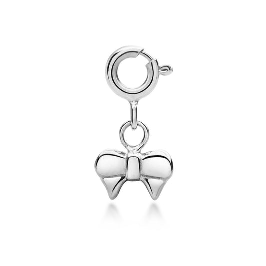 My Little Silver - Ribbon Bow Charm - Silver