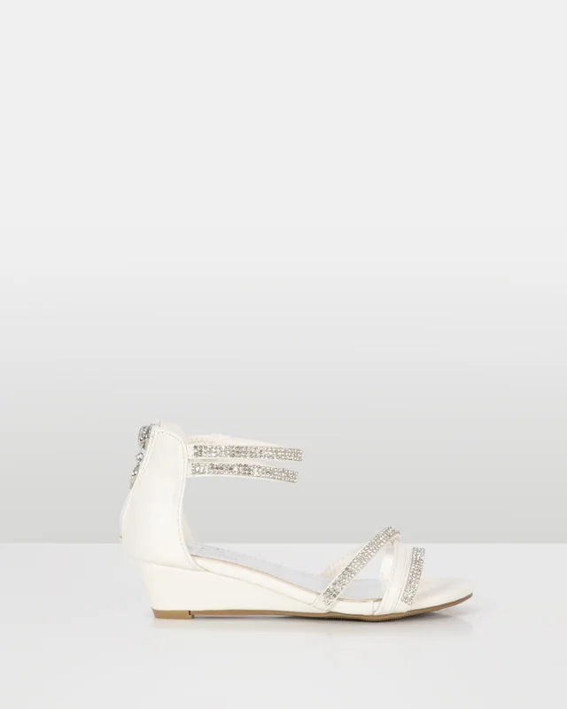 Nelly Low Wedge Heel - White 