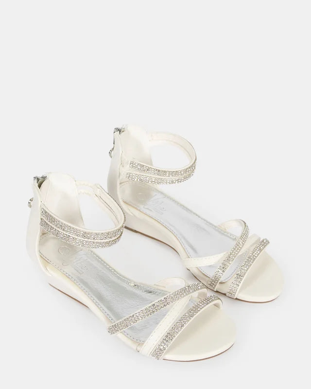 Nelly Low Wedge Heel - White 