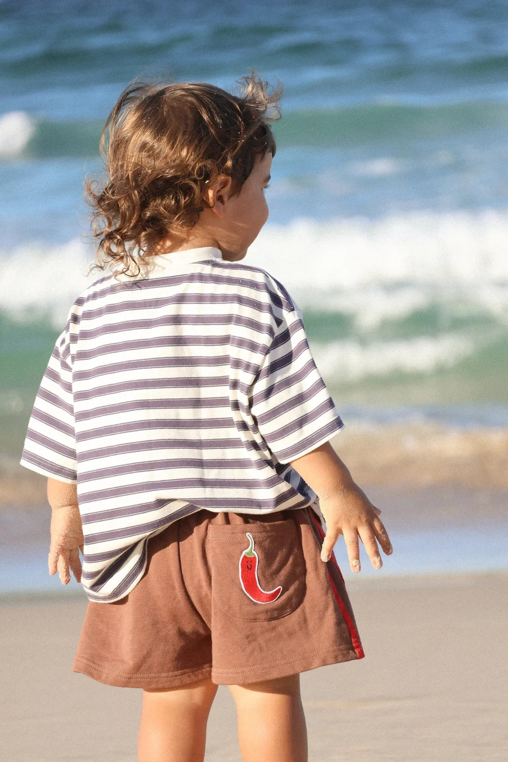 Nino Stripe Cotton Tee - Navy