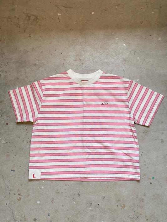 Nino Stripe Cotton Tee - Blush