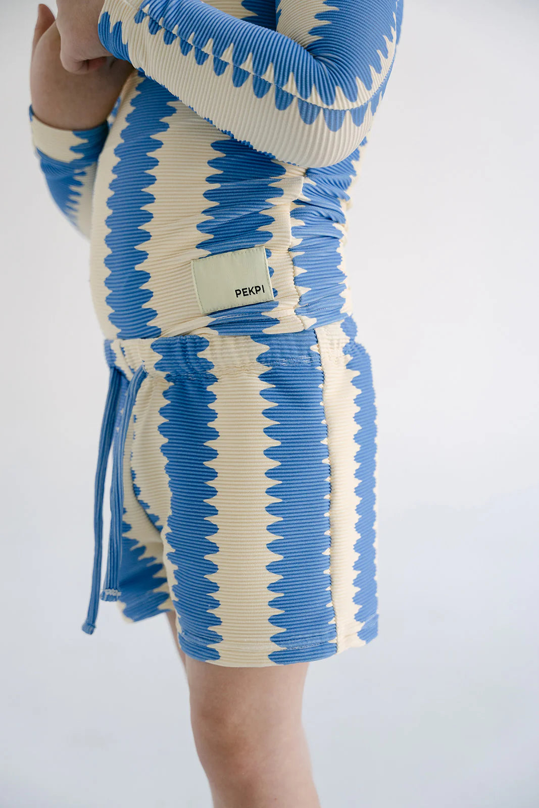 Boys Swim Shorts Ribbed - Blueberry Wobble