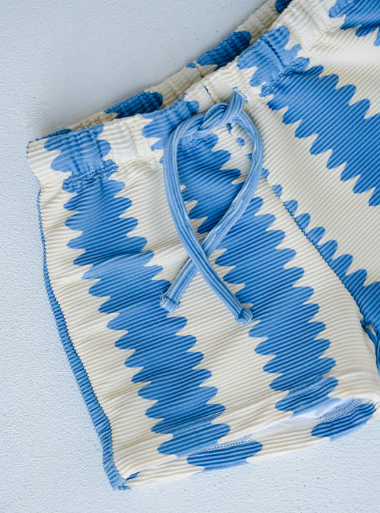 Boys Swim Shorts Ribbed - Blueberry Wobble