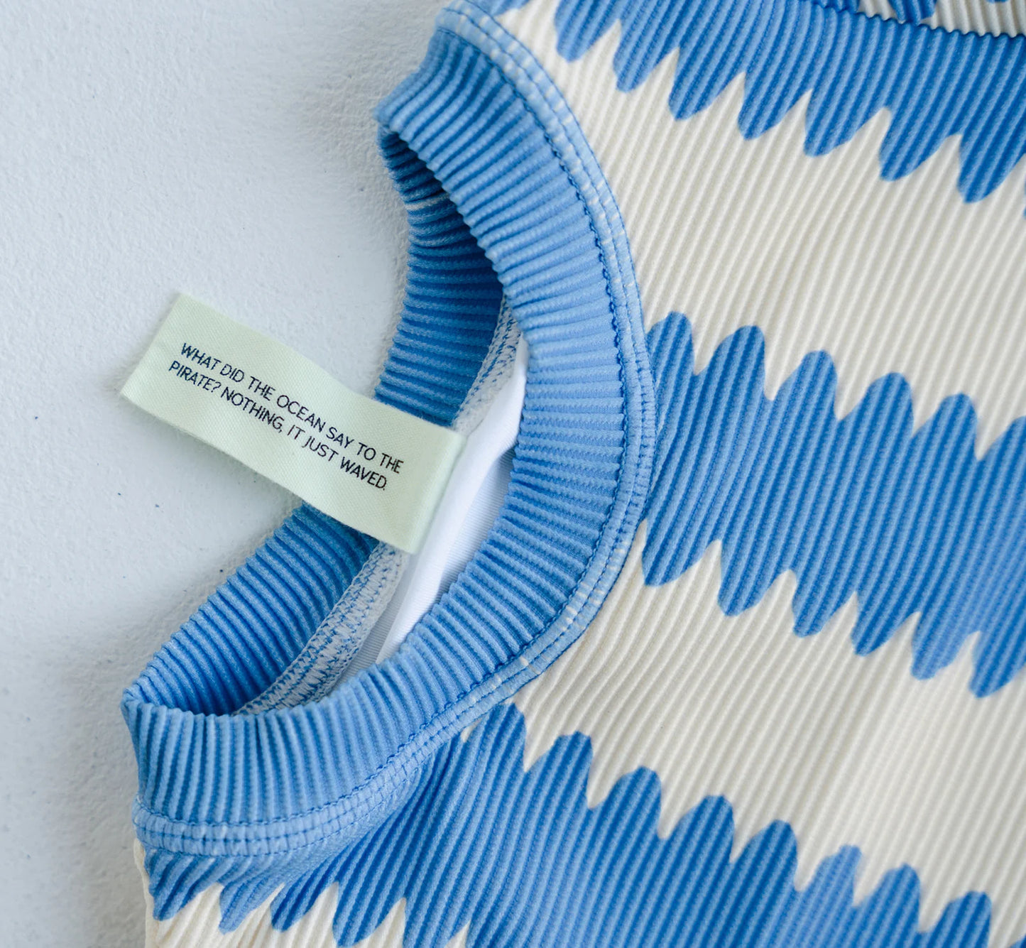 Boys Rashie Top Ribbed - Blueberry Wobble