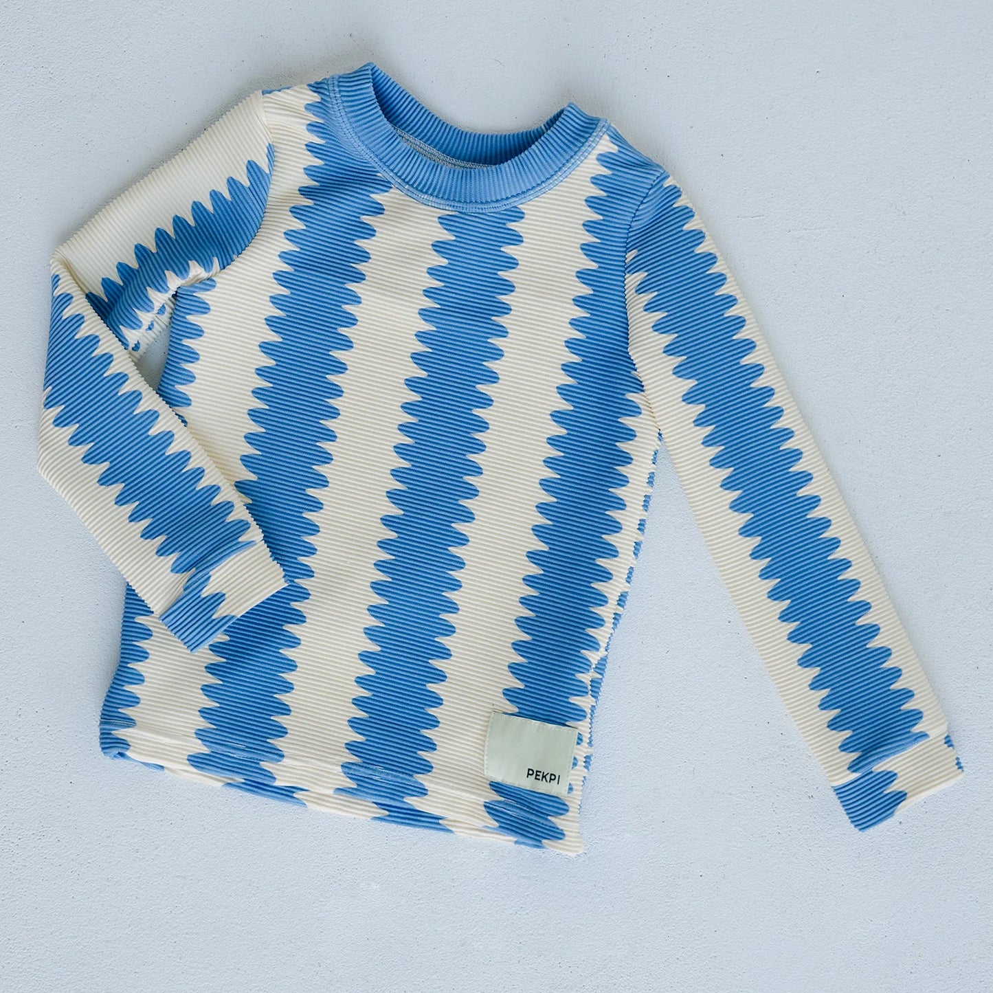 Boys Rashie Top Ribbed - Blueberry Wobble