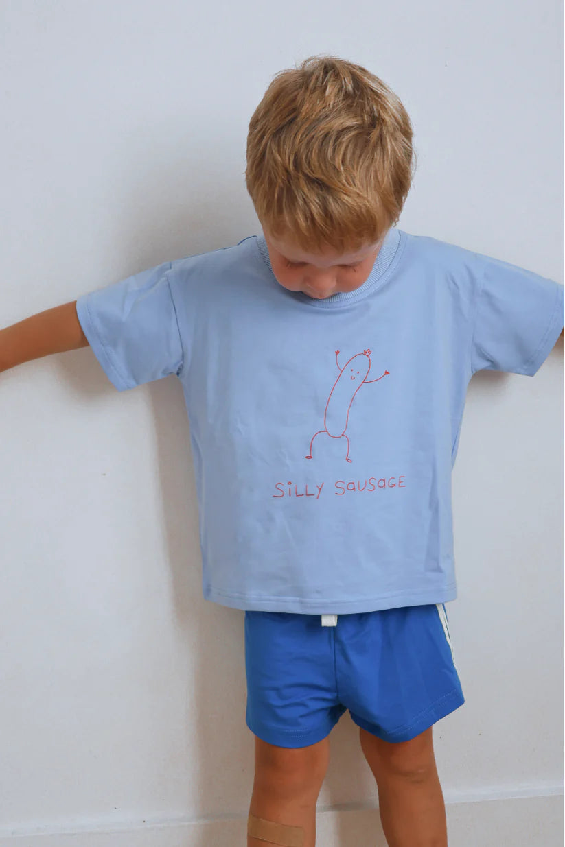 Silly Sausage Tee ✿ Sky Blue