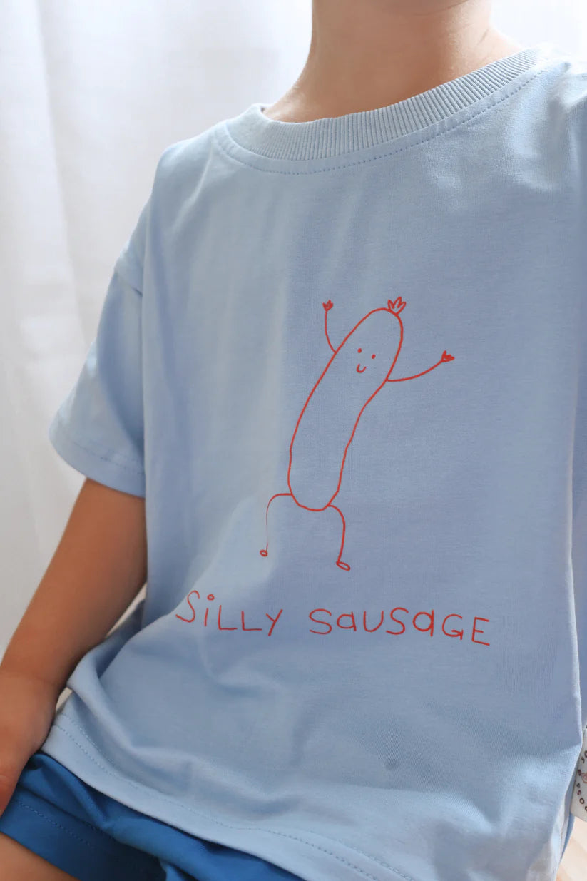 Silly Sausage Tee ✿ Sky Blue
