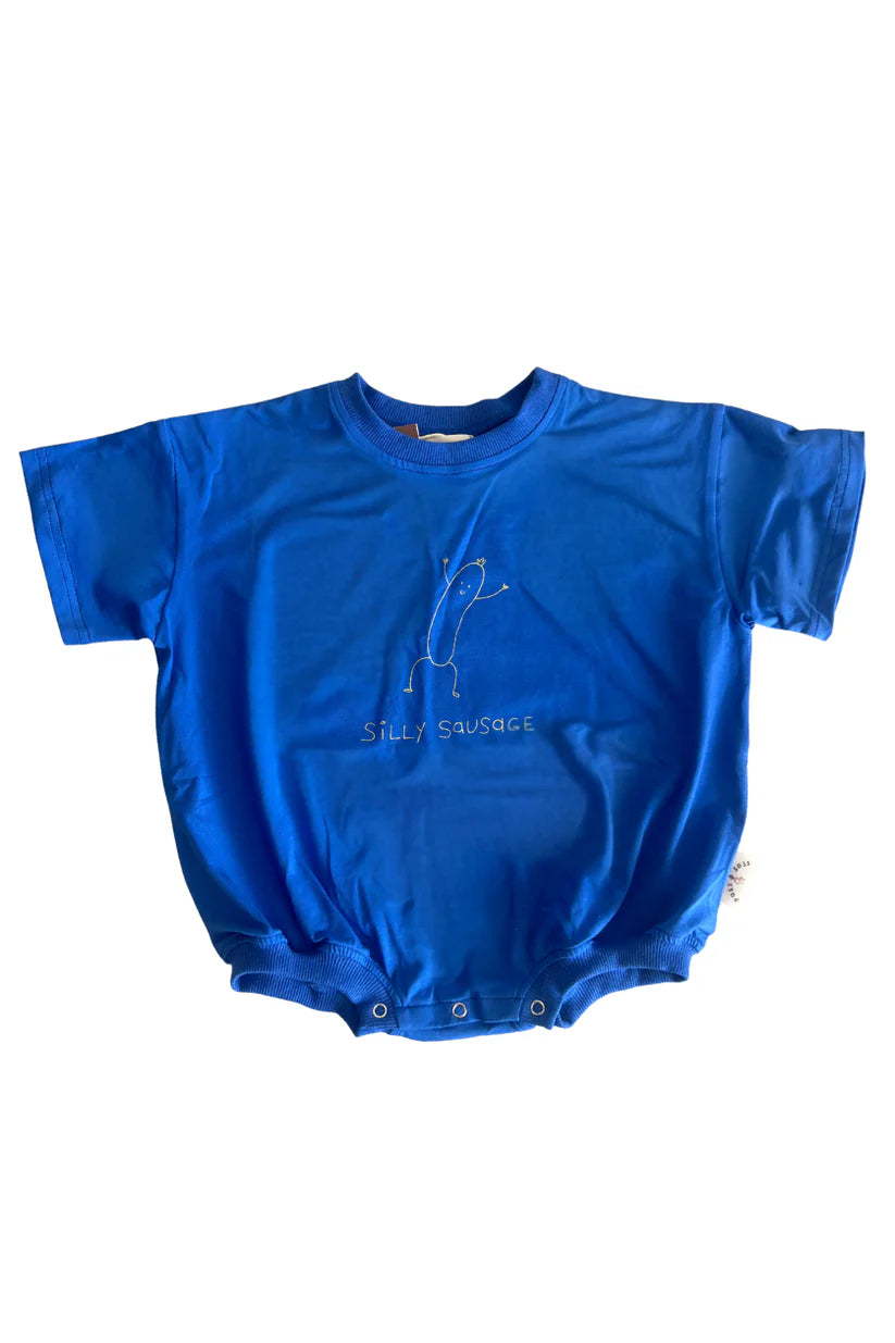 Silly Sausage Oversized Romper ✿ Cobalt