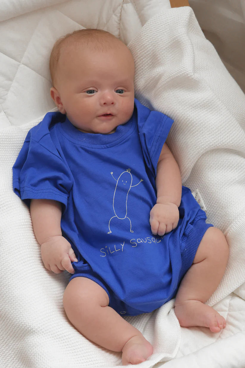 Silly Sausage Oversized Romper ✿ Cobalt