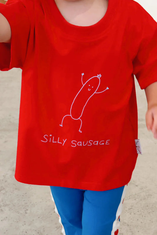 Silly Sausage Tee ✿ Fiery Red