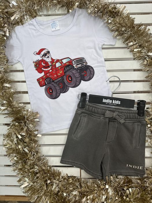 Santa Truck Christmas Tee