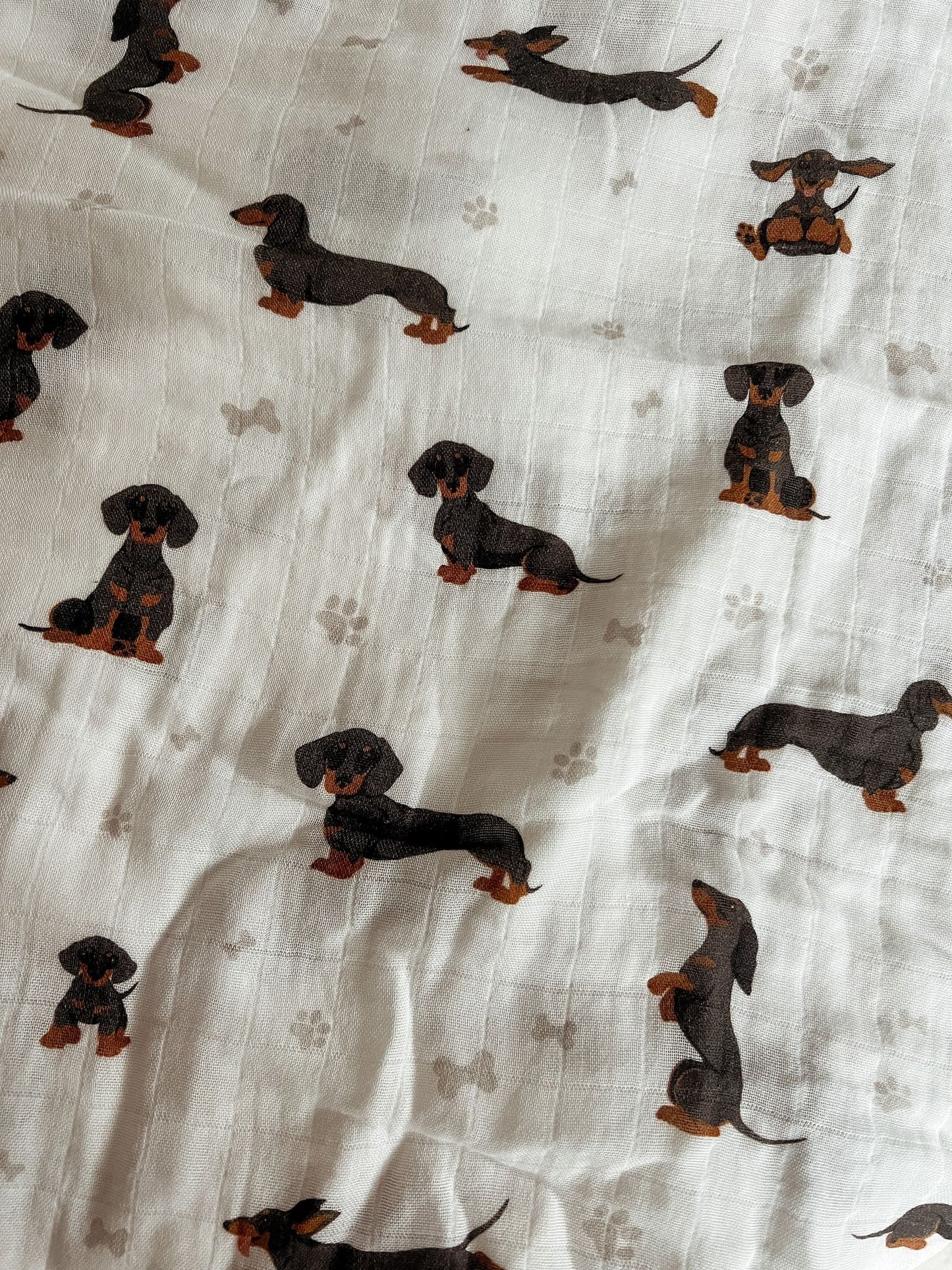 Smitten Bub Co - Dachshund Bamboo Cotton Muslin Wrap