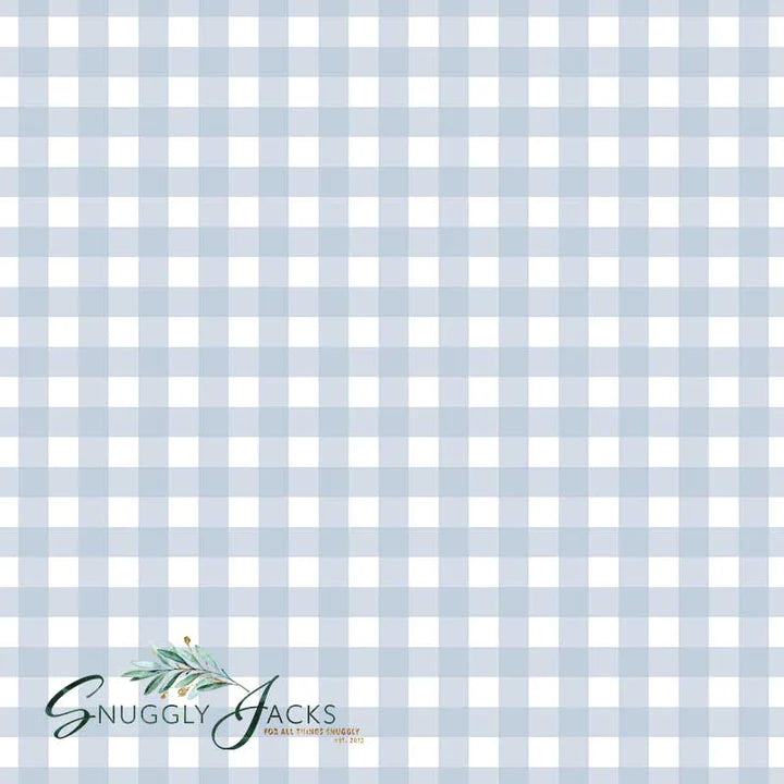 Cornflower Gingham Minky Pram Blanket