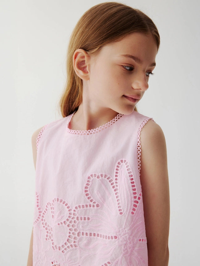 Chloe Eyelet Top - Pink