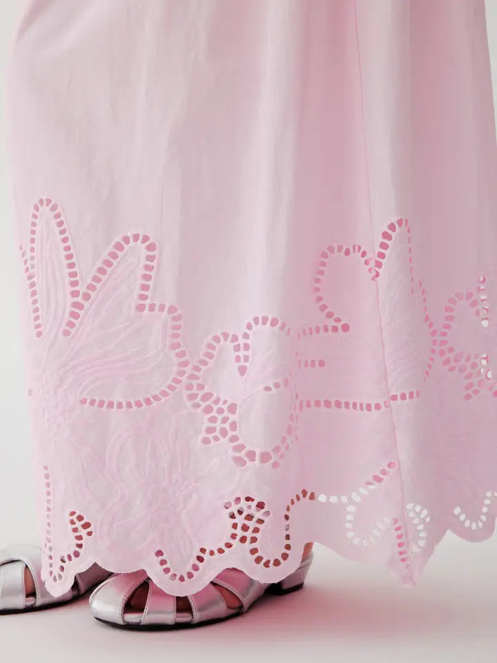 Chloe Eyelet Maxi Skirt - Pink