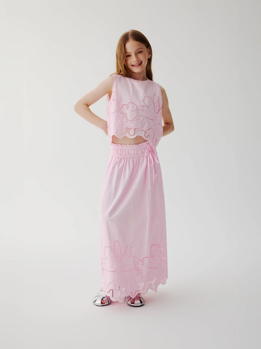 Chloe Eyelet Top - Pink