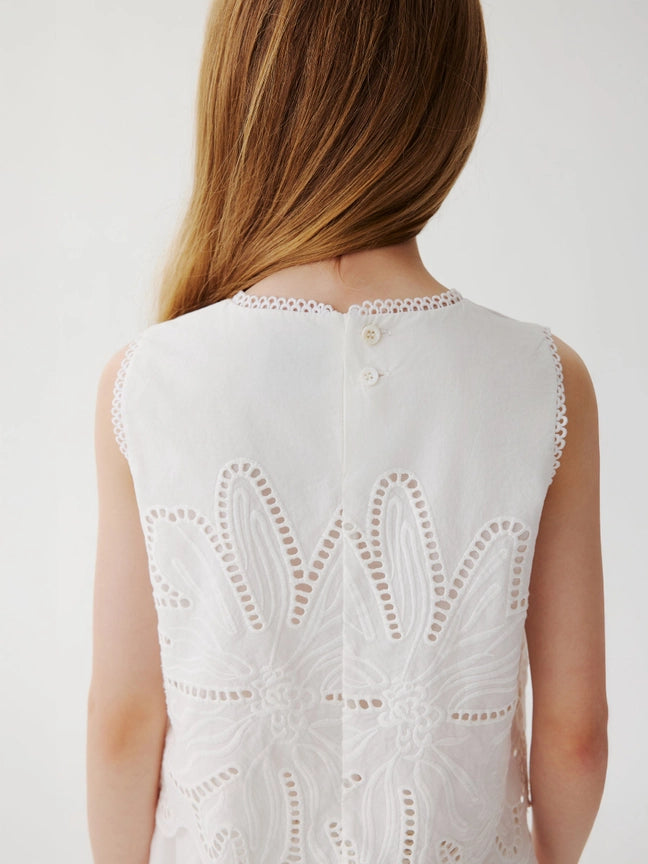 Chloe Eyelet Top - White