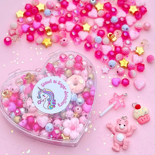 Jewellery Making Kit Pink Heart Shape